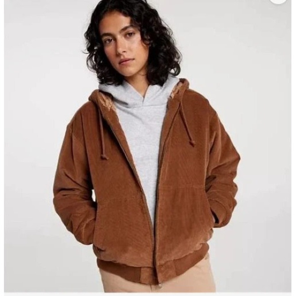Alpine Design Cord Quilted FZ Hoodie Women's S Roasted Coffee‎ NWT